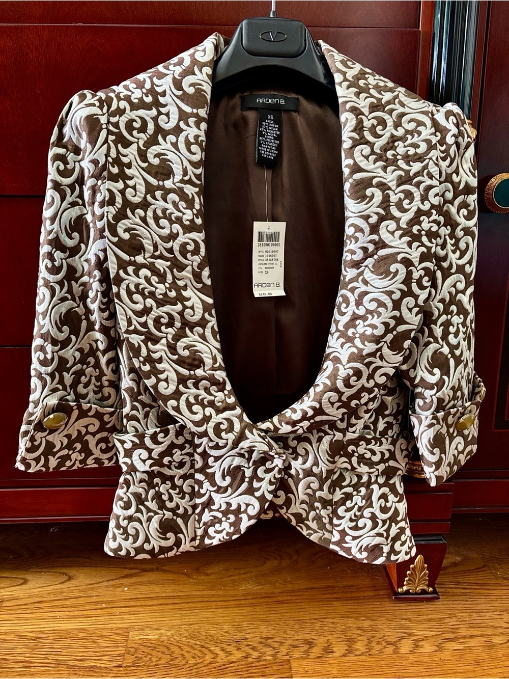 Arden B gold and brown jaccard jacket sz.XS